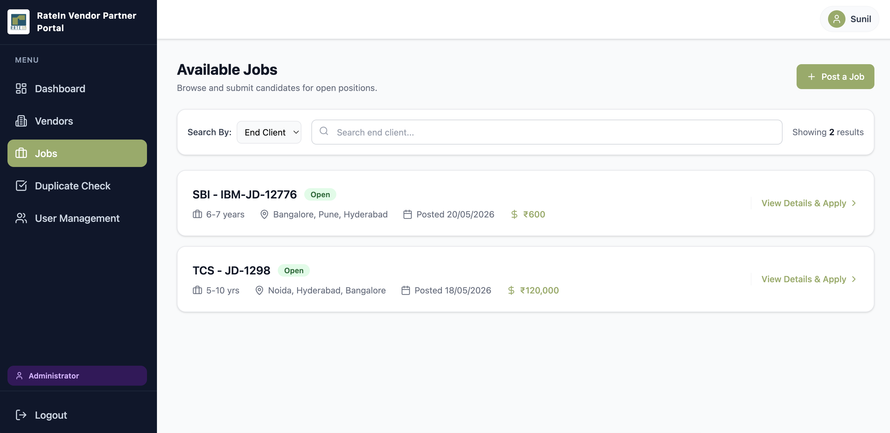 Triangle MSP platform - vendor sourcing, triangulated homepage